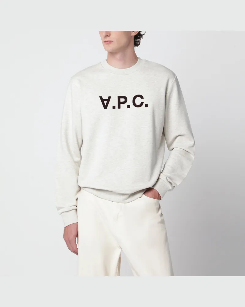 A.P.C. Ecrufarbenes Standard Grand VPC Sweatshirt aus Baumwolle White
