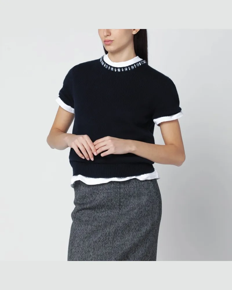 Prada Blauer Pullover aus Wolle und Kaschmir Blau