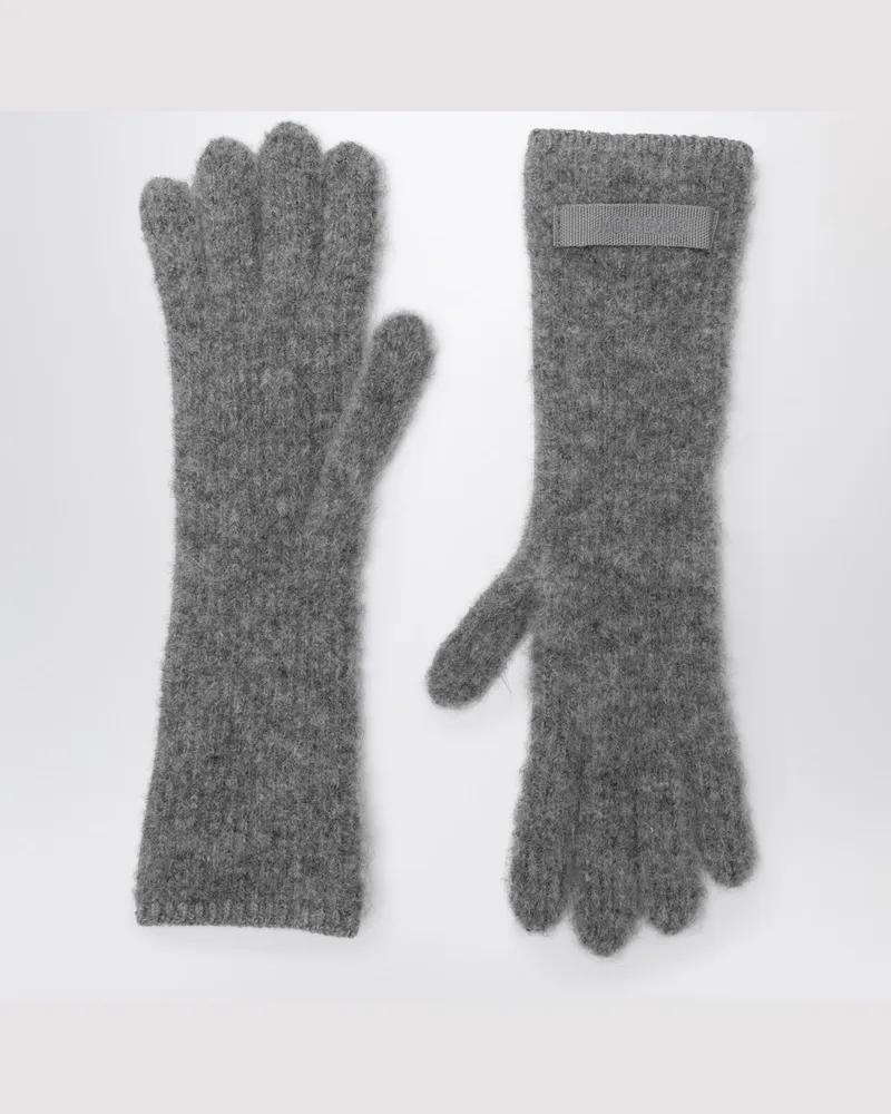 Jacquemus Graue Alpaka-Handschuhe Grau