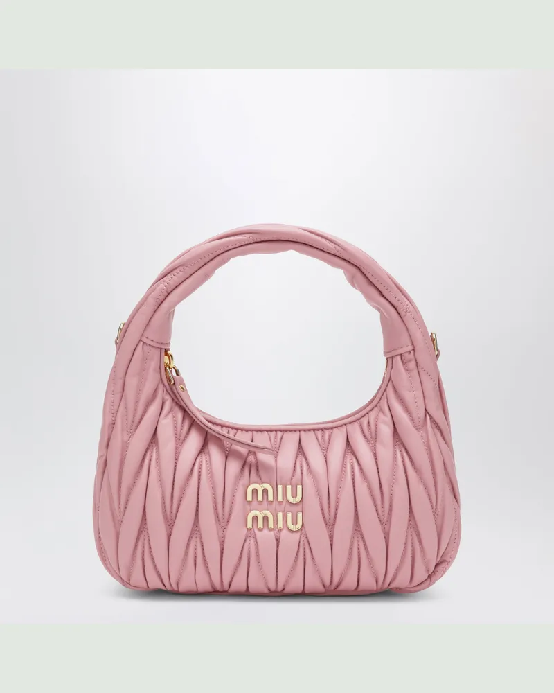 Miu Miu Kleine rosa Miu Wander Tasche aus Matelassé-Leder Pink