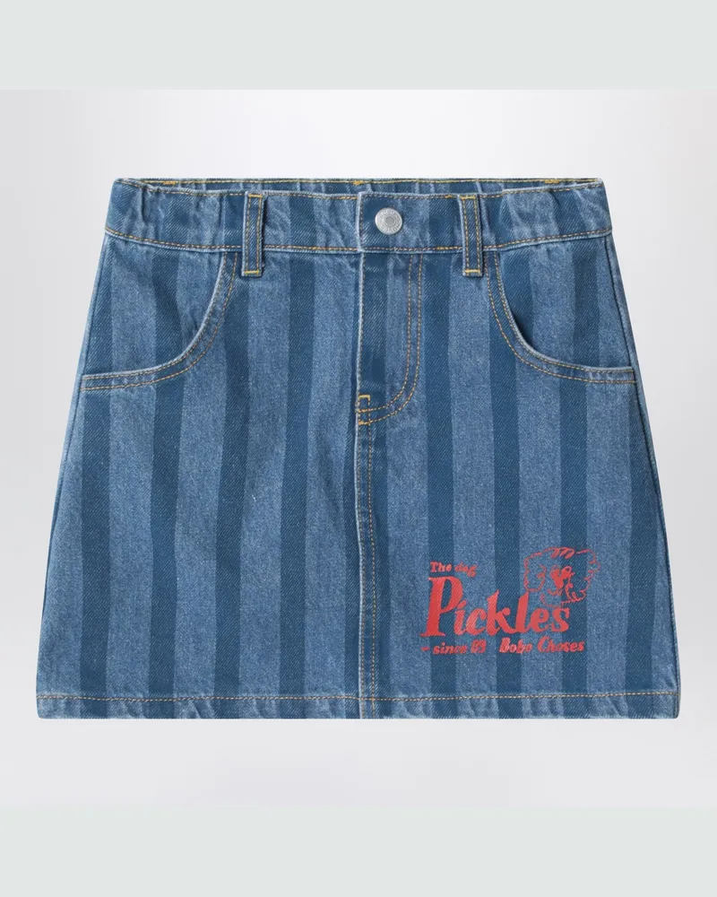 BOBO CHOSES Pickles The Dog Jeansrock mit Streifen Blue