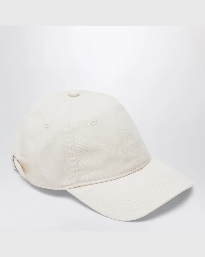 Totême Elfenbeinfarbene Baseballkappe aus Baumwolle Grey