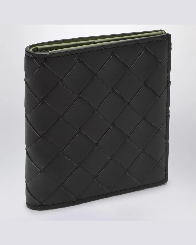 Bottega Veneta Bifold-Portemonnaie mit Flechtmuster dunkelbraun/macha Braun