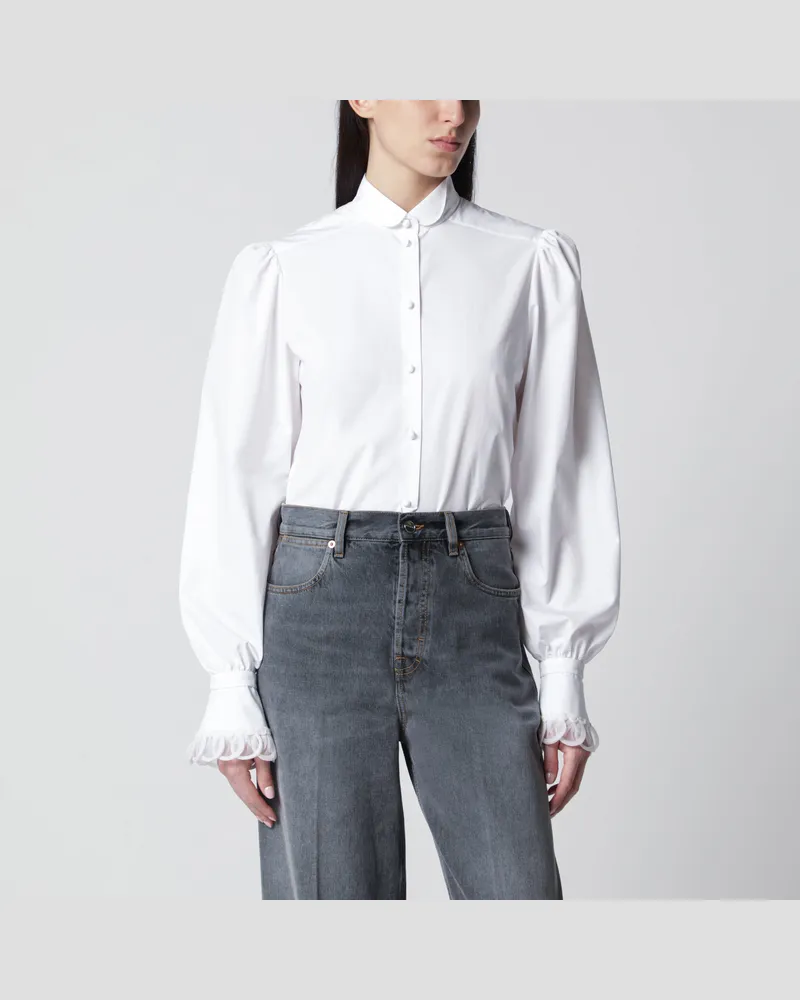 Valentino Garavani Weißes Hemd aus Baumwoll-Popeline White