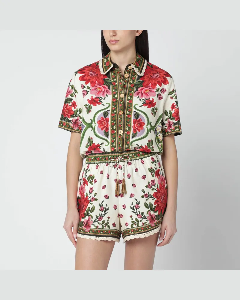 FARM Rio Hemd aus Leinenmischung mit Blumenprint Multicolor
