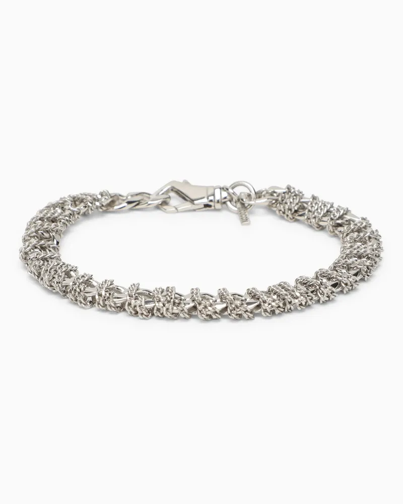 Emanuele Bicocchi Armband mit verworrener Kettenverarbeitung aus 925er Silber Metal