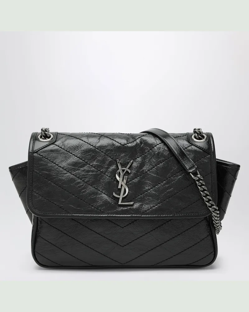 Saint Laurent Niki Tripouch black leather shoulder bag Black