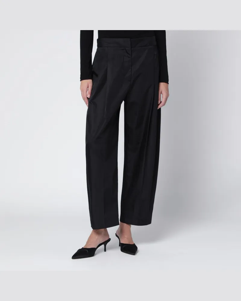 Alaïa Schwarze maßgeschneiderte Hose aus technischem Taft Schwarz