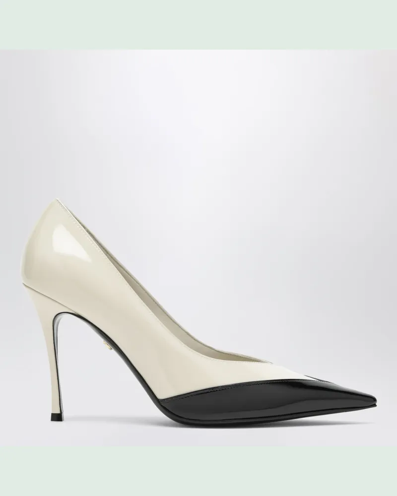 Ferragamo Zweifarbige Yasmin 95 Pumps White