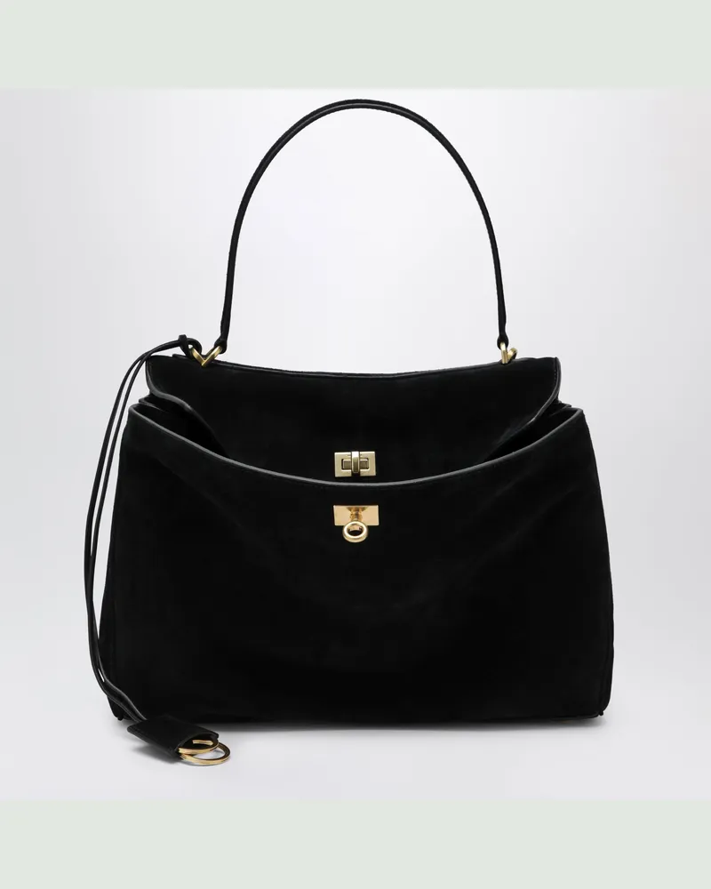 Balenciaga Rodeo Medium Handtasche aus Kalbsleder in Schwarz Black