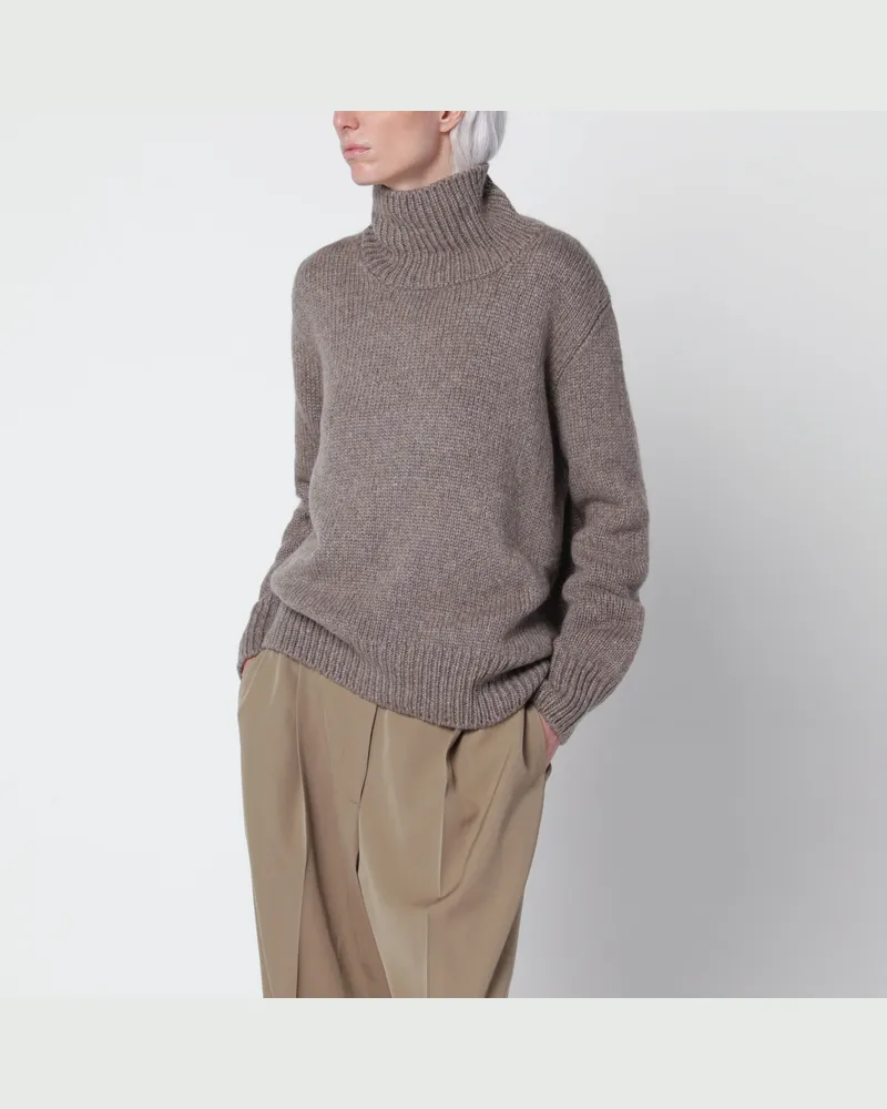 The Row Rollkragenpullover Plira taupefarben aus Kaschmir Grey