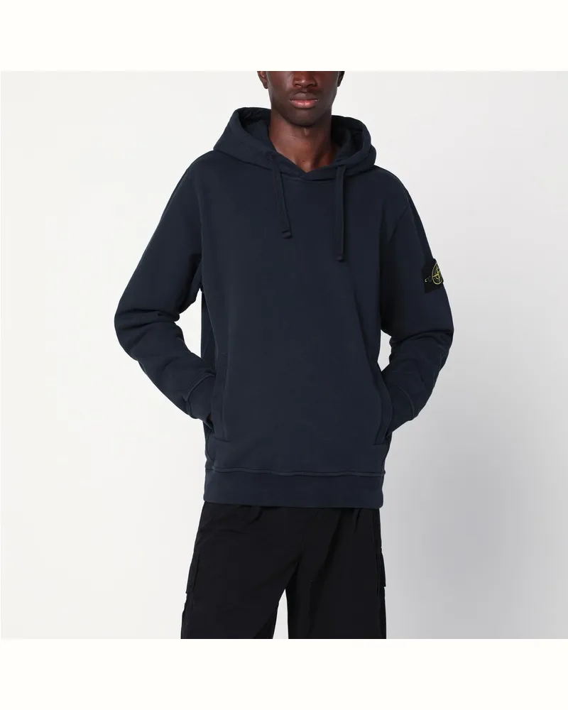 Stone Island Marineblauer Hoodie aus Baumwolle Blau