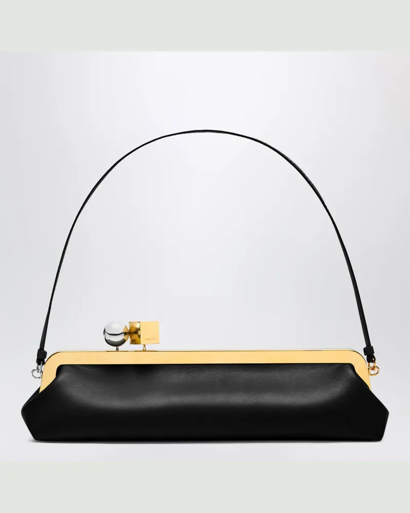 Jacquemus Salon Clutch aus schwarzem Leder Black