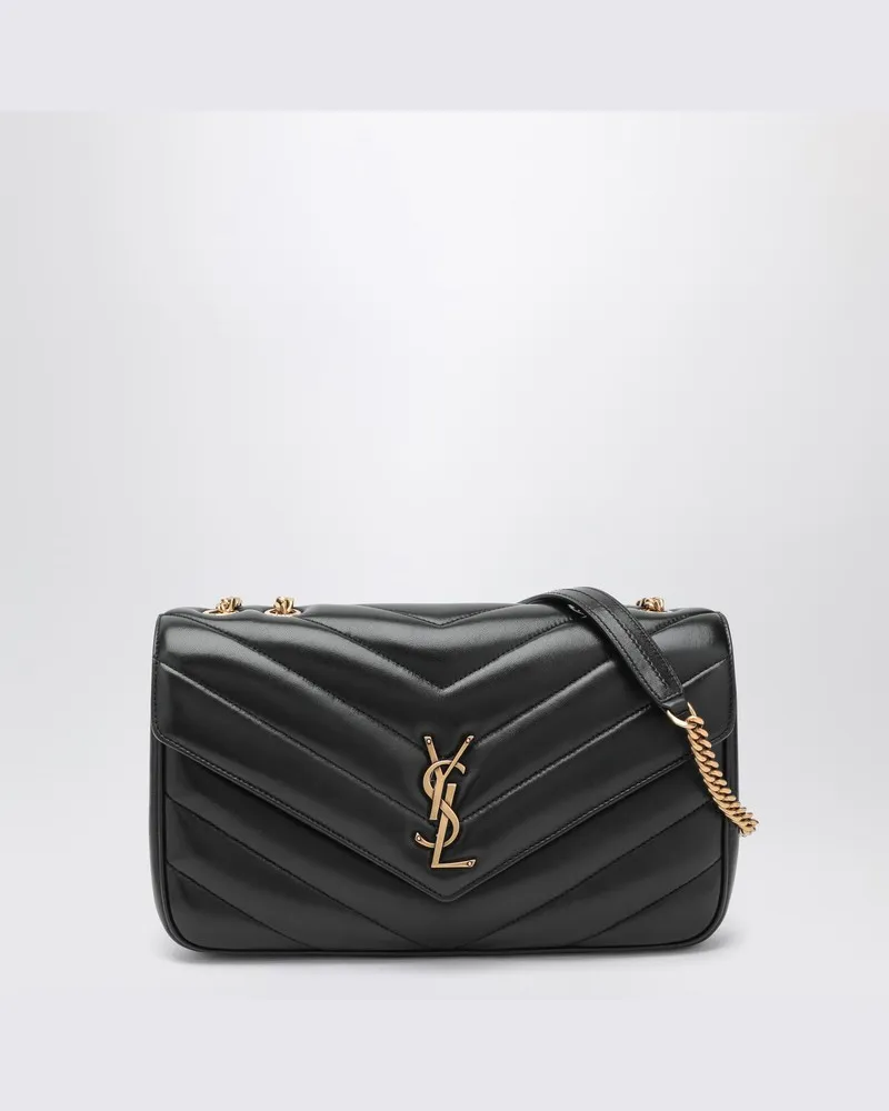 Saint Laurent Tasche LouLou Medium aus schwarzem Leder Schwarz