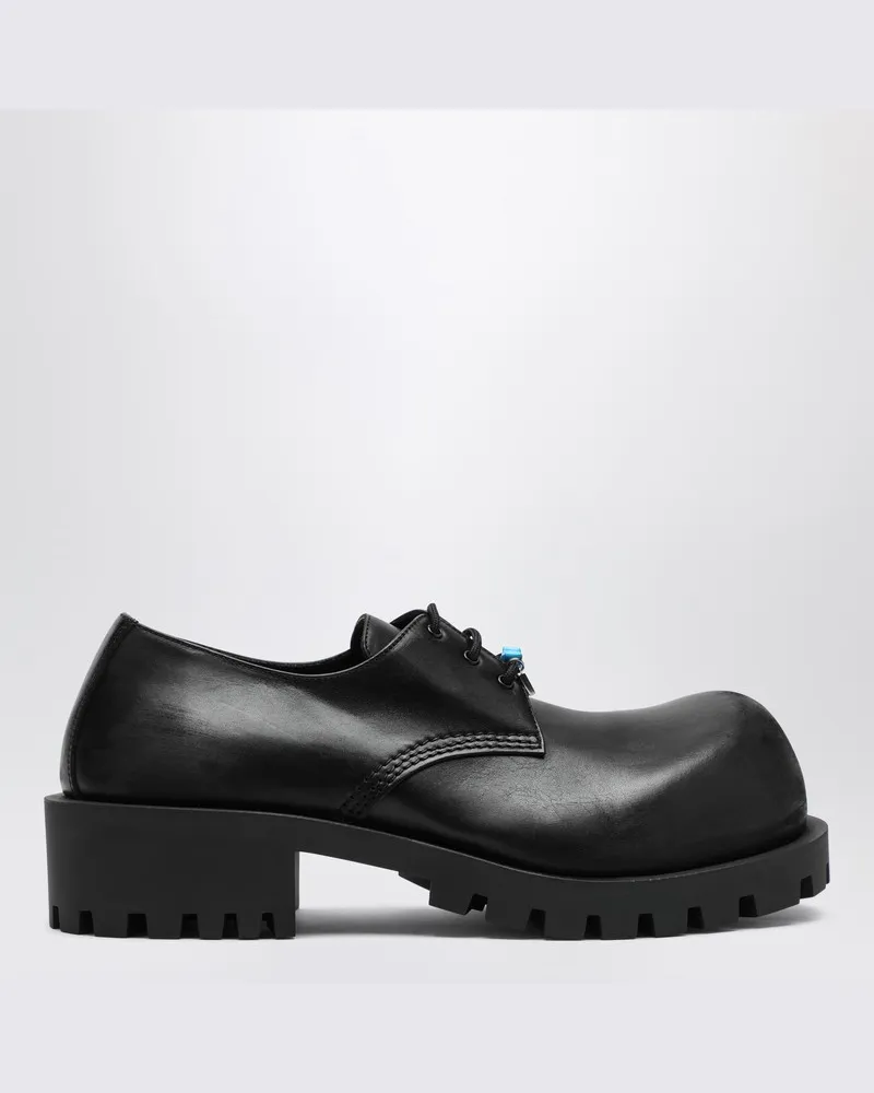 Balenciaga Schwarze Leder Derby Hummer Schwarz