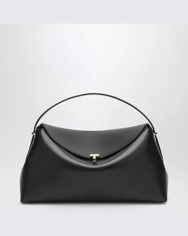 Totême Schwarze T-Lock-Tasche aus Leder Schwarz