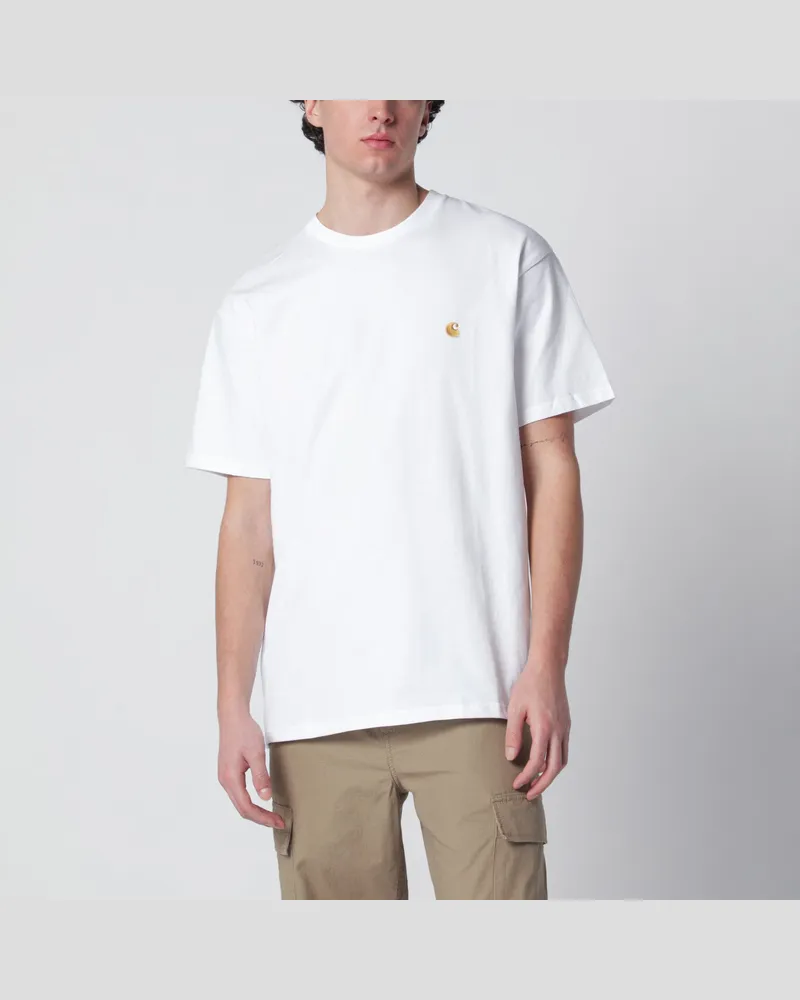 Carhartt WIP Weißes S/S Chase T-Shirt aus Baumwolle 