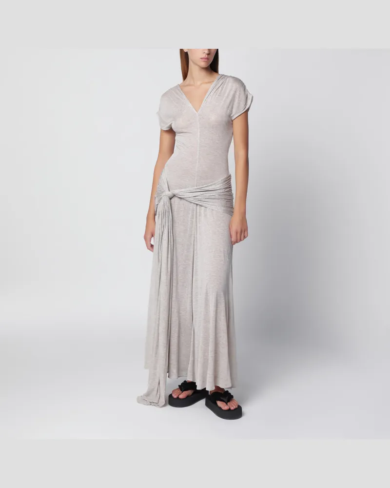 J.W.Anderson Haferfarbenes Maxikleid aus Modal-Jersey mit Knotendetail White