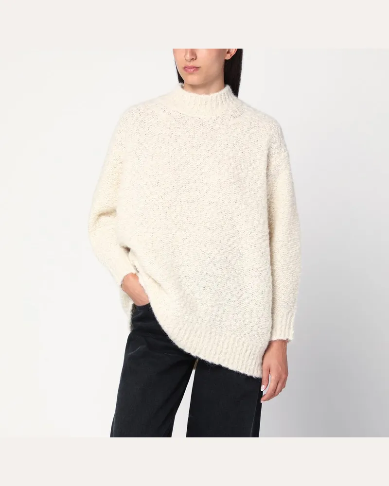 Isabel Marant Ecrufarbener Pullover aus Alpakamischung Mehrfarbig