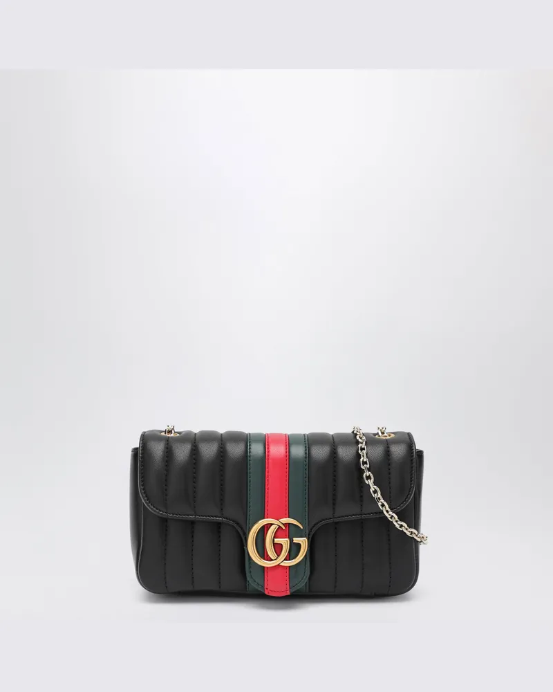 Gucci Jetset GG Marmont Small Black Nappa Leather Shoulder Bag Black