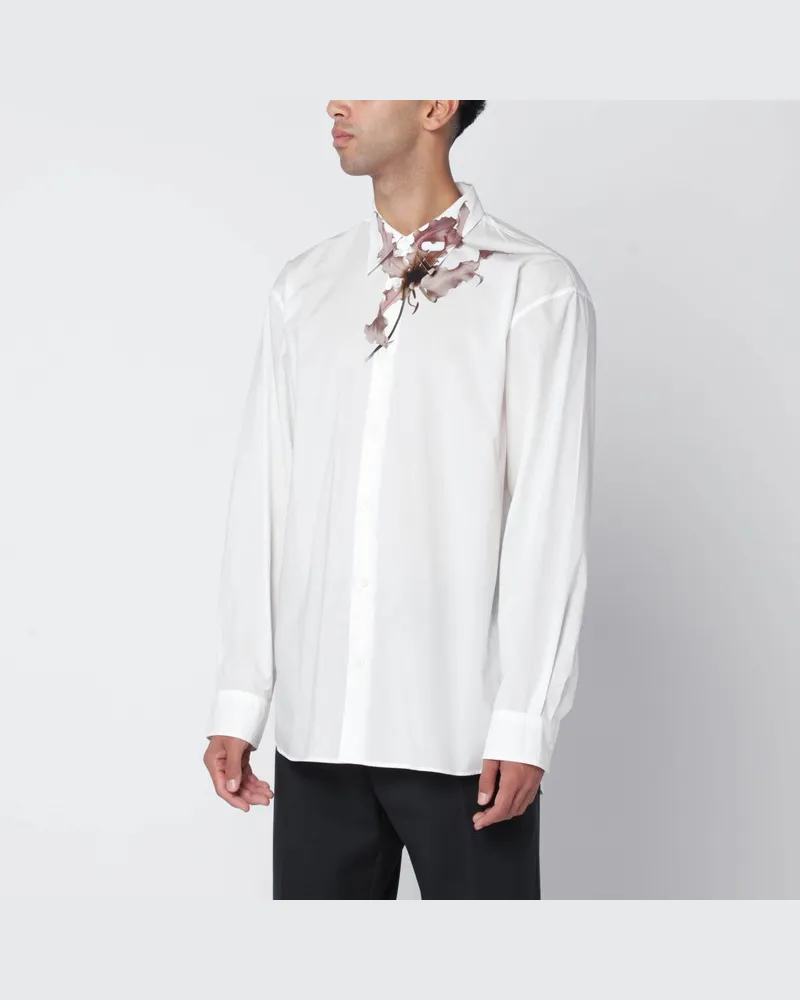 Dries van Noten Hellrosa Hemd mit Flame-Lily-Print Rosa