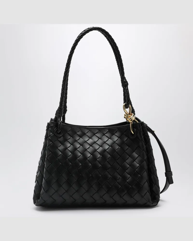 Bottega Veneta Schwarze Parachute-Tasche (mittelgroß Black