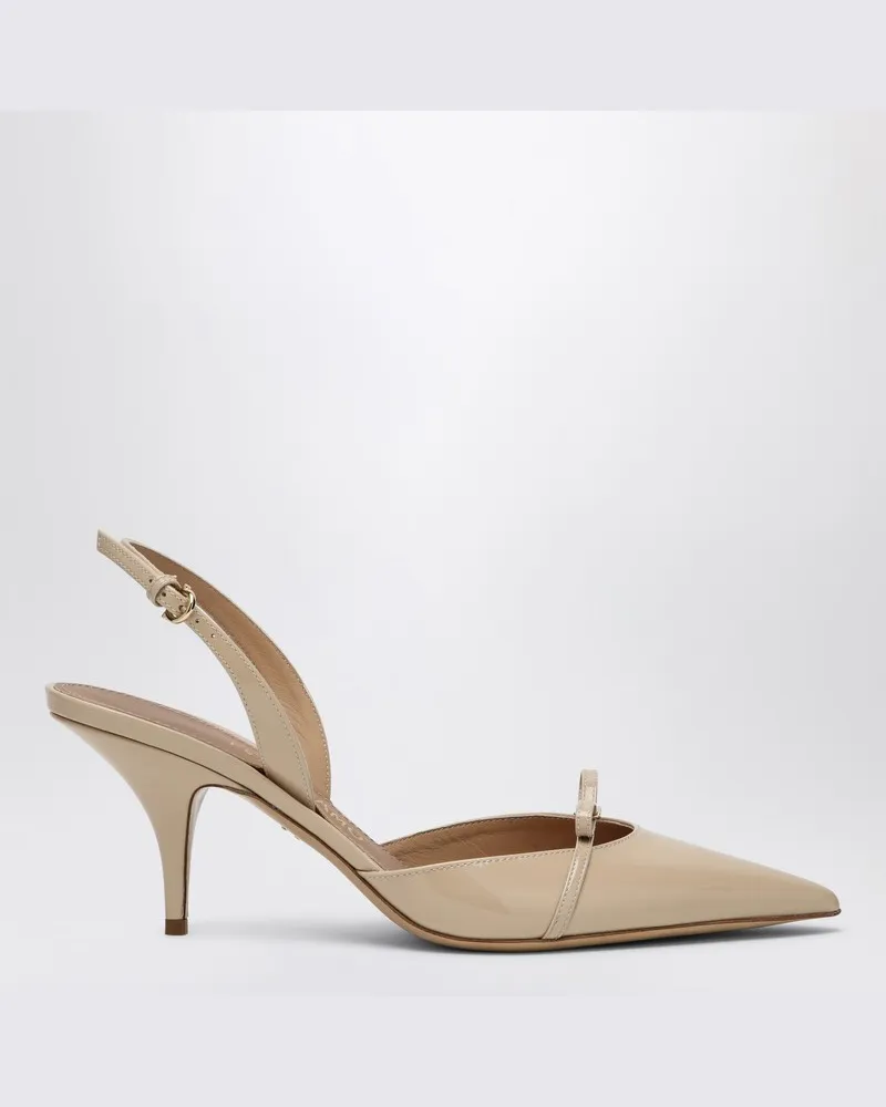 Ferragamo Puderfarbener Slingback mit Minischleife Schwarz
