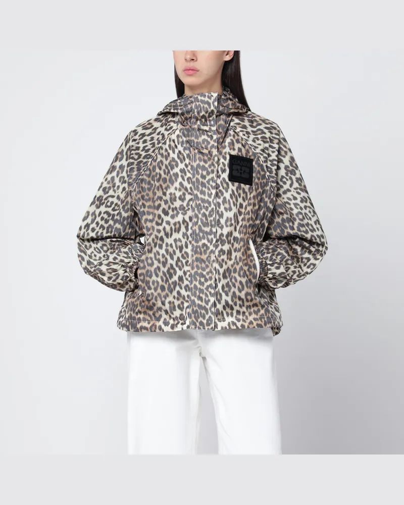 Ganni Jacke mit Leopardenmuster Beige