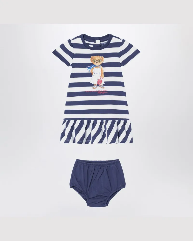 Ralph Lauren Polo Bear gestreifter Anzug weiß/marineblau Mehrfarbig