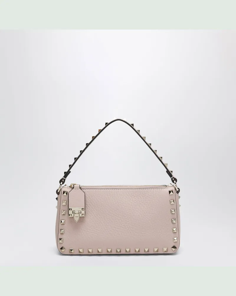 Valentino Garavani Kleine Rockstud Tasche in Poudre aus genarbtem Kalbsleder Pink