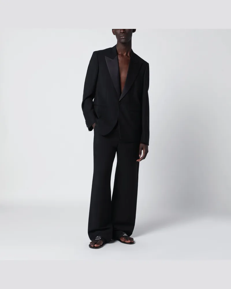 Gucci Schwarzes Kleid aus feinem Mohairwollstoff Black