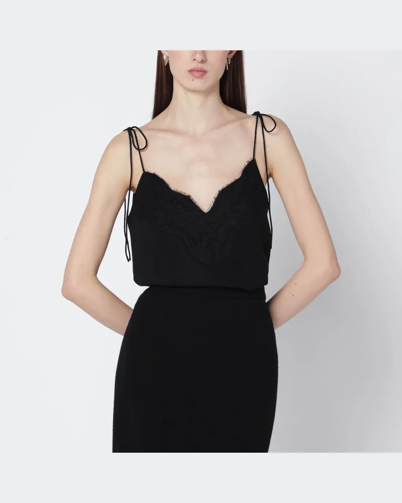 Valentino Garavani Schwarzes Seidentop Schwarz