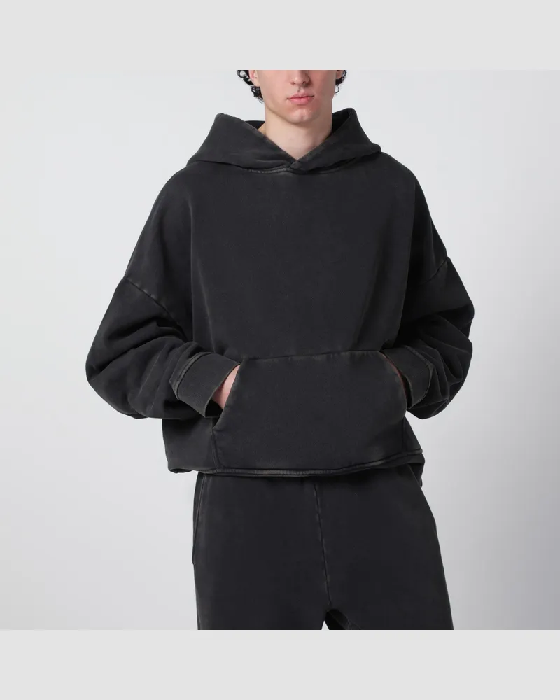 Entire Studios Gewaschenes schwarzes Baumwoll-Sweatshirt Black