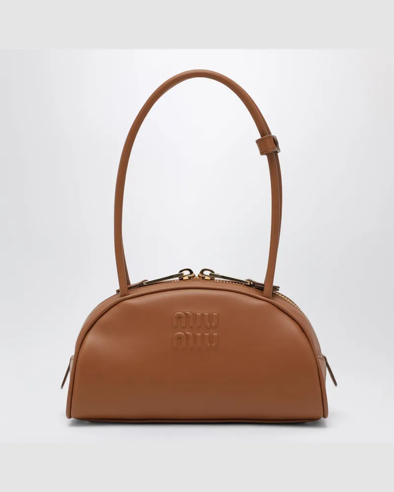 Miu Miu Beau leather bag in cognac color Brown