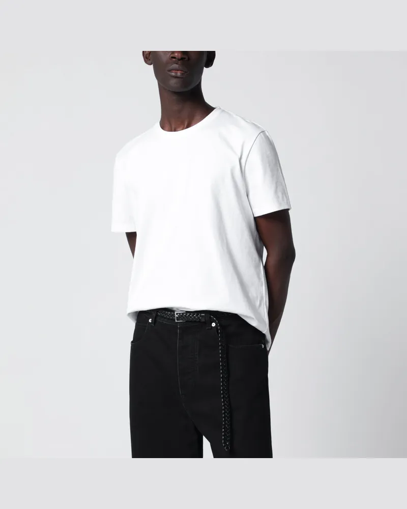 Saint Laurent Weißes Oversize-T-Shirt Aus Baumwolle Mit Cassandre-Logo White