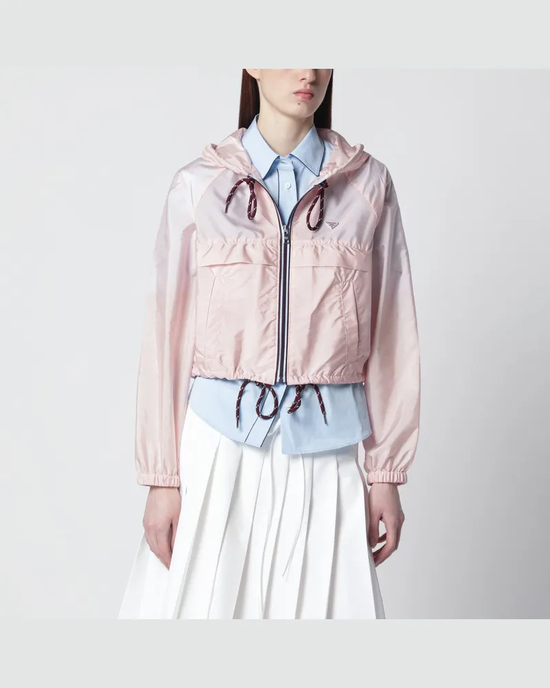Prada Alabasterfarbene Jacke aus Re-Nylon Pink
