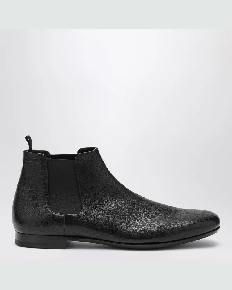 Prada Schwarze Chelsea Boots aus Leder Black