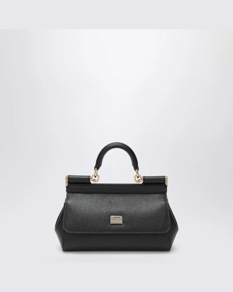 Dolce & Gabbana Kleine schwarze Sicily Handtasche Schwarz