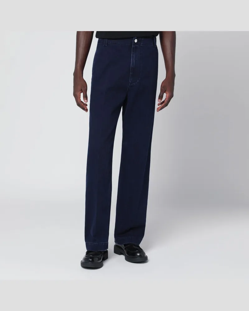 Gucci Dunkelblaue ausgewaschene Denim-Hose Blau
