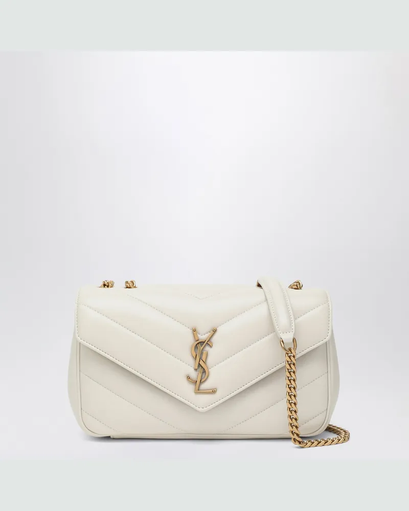 Saint Laurent LouLou kleine Tasche Weiß aus Leder Beige