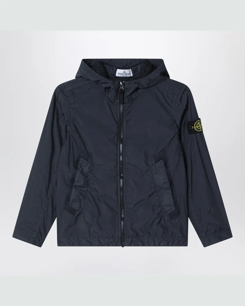 Stone Island Navyblaue Nylonjacke mit Reißverschluss Blue