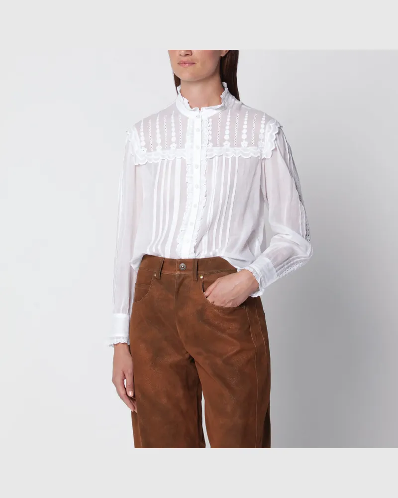 Isabel Marant weißes Baumwollvoile-Hemd von Lonzie White