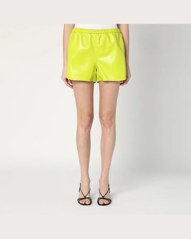 Gucci Limettengrüne Shorts aus Leder Grün