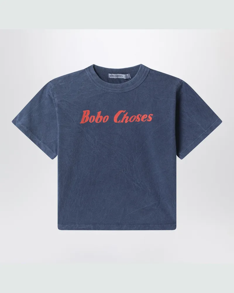 BOBO CHOSES T-Shirt in Blau mit Wascheffekt 