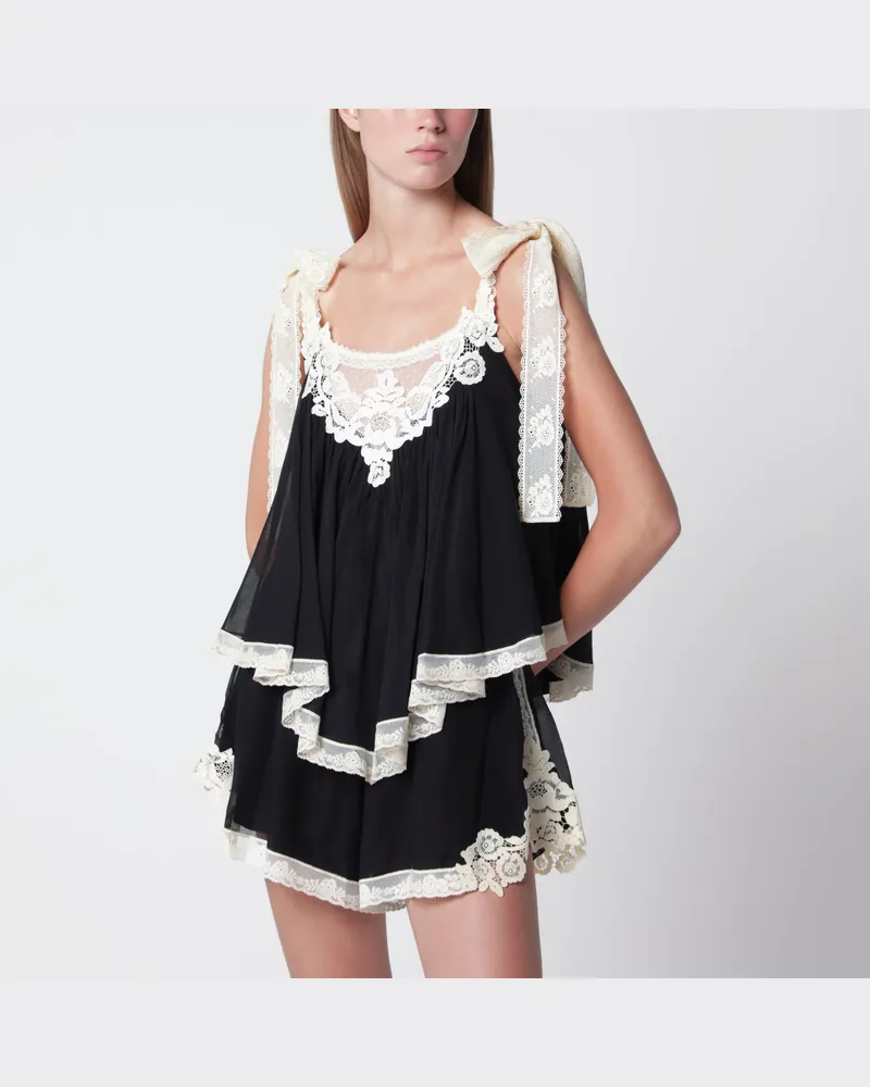 Zimmermann Roselight Top aus Baumwolle und Seide in Schwarz Black