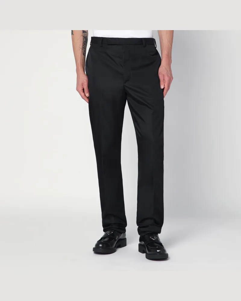 Prada Schwarze Hose aus Re-Nylon Schwarz