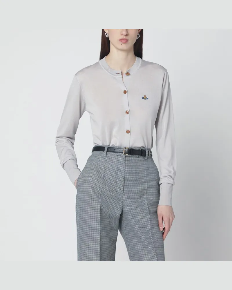 Vivienne Westwood Hellgrauer Cardigan aus Wolle und Seide Grau
