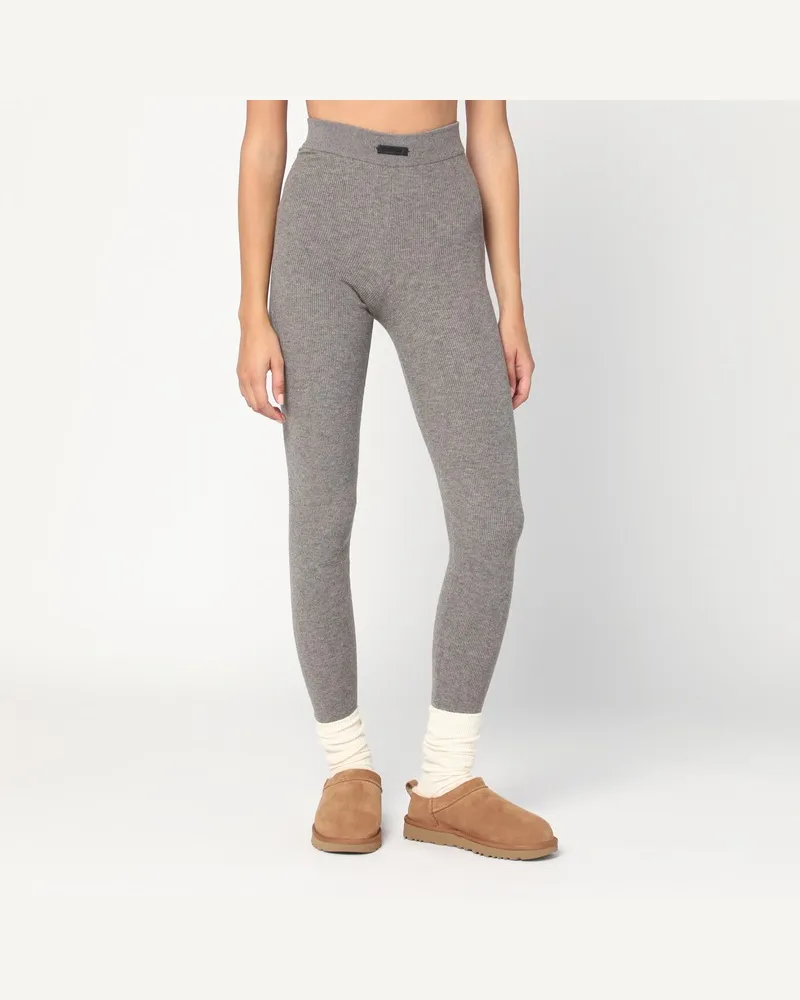 Fear of God Gerippte graue Leggings Grau