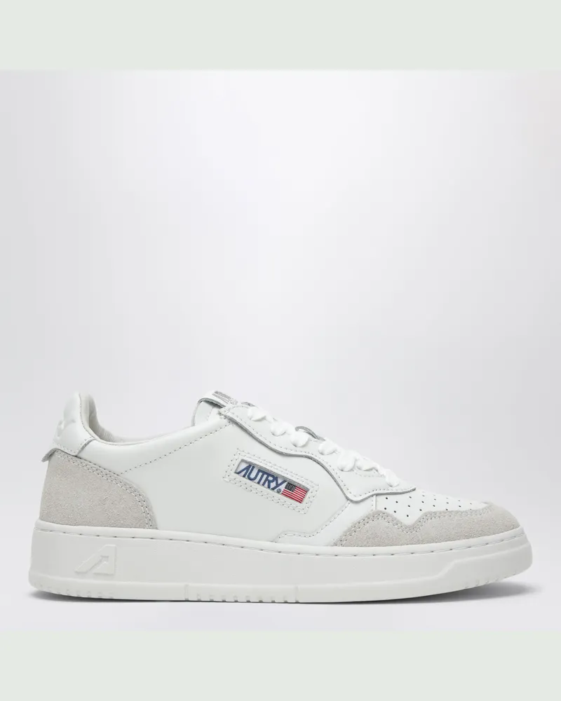 AUTRY Medalist Low Sneaker aus weißem Leder und Veloursleder White