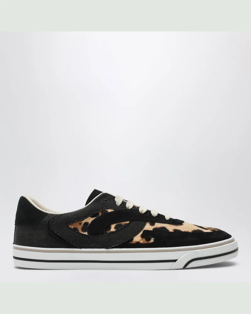 Dolce & Gabbana DG Sailing Sneakers aus Ponyfell mit Leo-Print Multicolor